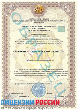 Образец сертификата соответствия аудитора Электросталь Сертификат ISO 13485